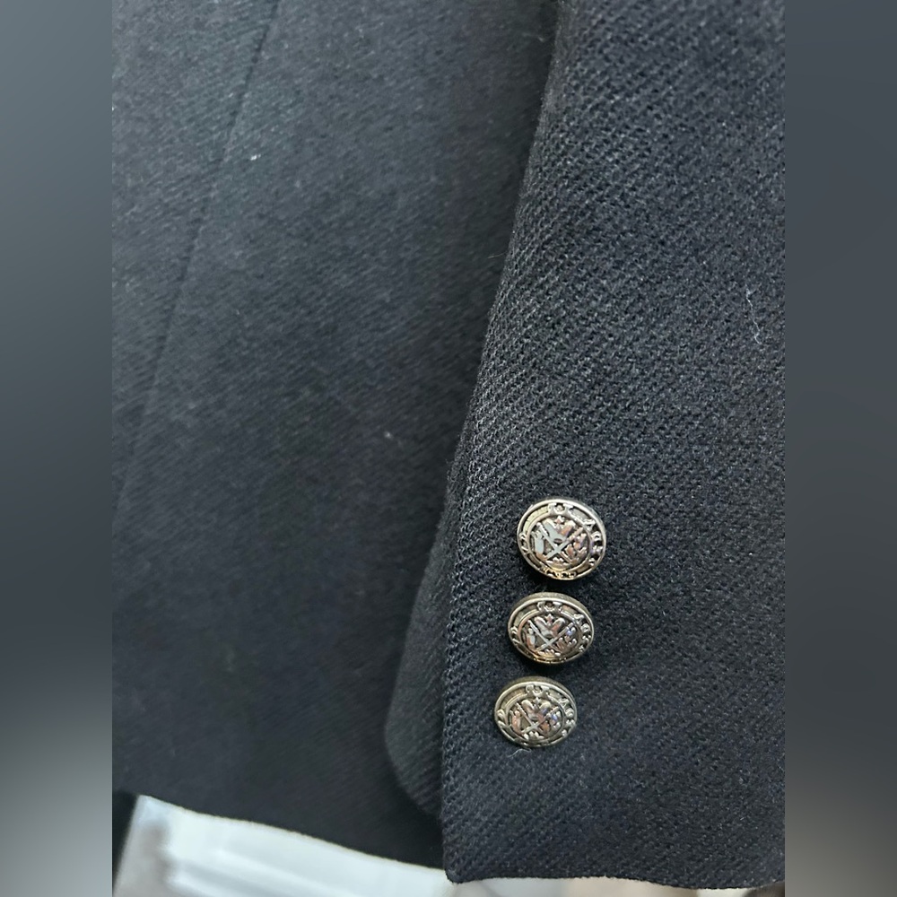 Vintage Stephanie Andrews 100% Wool Black Blazer Women’s size 8 - Picture 3 of 11